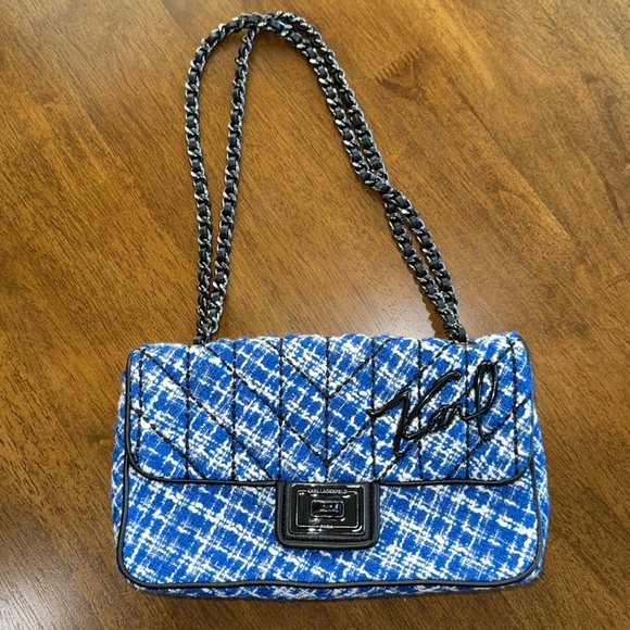 Karl Lagerfeld Tweed Shoulder Bag - Picture 2 of 4